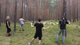 Filmteam im Wald bei Werbefilm Shooting von Silly Berlin.