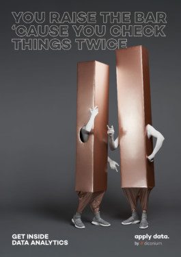 Data Analytics Figuren designed u fotografiert von Werbeagentur Silly Berlin für Werbekampagne. 